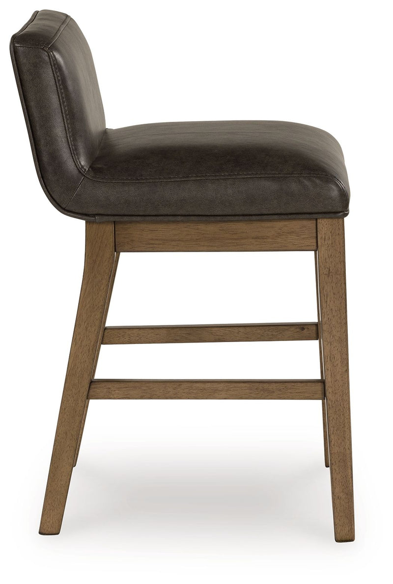 Cabalynn - Upholstered Barstool (Set of 2) - Two-tone Brown - R&R Furniture Gallery (Fountain Valley, CA)
