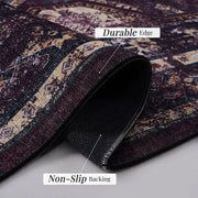 Maval - 5' X 8' Washable Area Rug - Black / Burgundy - R&R Furniture Gallery (Fountain Valley, CA)