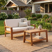 2 Piece Outdoor Conversation Set (Loveseat & Coffee Table With Water-Resistant Cushions) - R&R Furniture Gallery (Fountain Valley, CA)