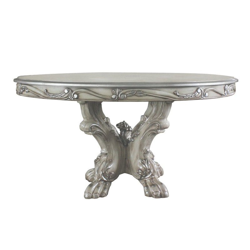 Dresden - Round Pedestal Dining Table - Vintage Bone White - R&R Furniture Gallery (Fountain Valley, CA)