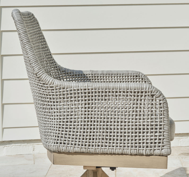 Seton Creek - Swivel Chair With Cushion (Set of 2) - Gray - R&R Furniture Gallery (Fountain Valley, CA)