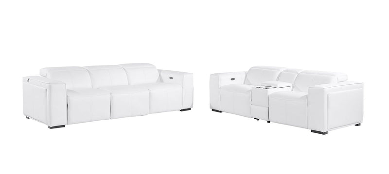 1224 - 6-Piece Modular Power Reclining Sofa And Console Loveseat Set In With 5 Power Recliners & Power Headrests