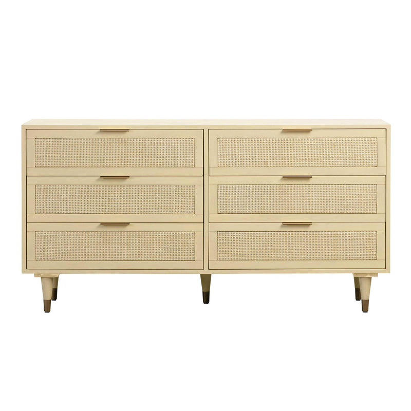 TOV Furniture Sierra 6 Drawer Dresser with sleek modern design, dark wood finish, and spacious storage drawers.