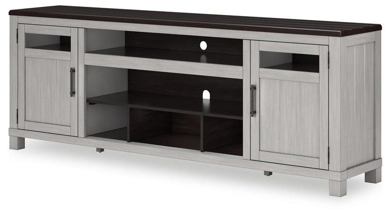 Darborn - XL TV Stand W/Fireplace Option - Gray / Brown - R&R Furniture Gallery (Fountain Valley, CA)