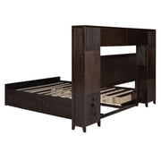 DreamHaus cabinet bed with integrated shelf, storage cabinet, and electrical sockets in a modern bedroom setting
