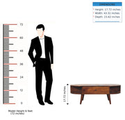 Oval Coffee Table With 1 Drawer - Chestnut - R&R Furniture Gallery (Fountain Valley, CA)