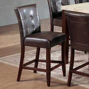 Britney - 20" Counter Height Chair (Set of 2) - Espresso Synthetic Leather & Walnut - R&R Furniture Gallery (Fountain Valley, CA)