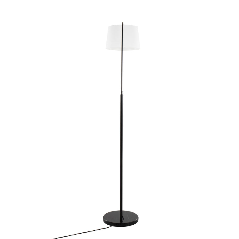 Lumi Source March contemporary floor lamp with sleek design, standing tall with a cylindrical lampshade and modern aesthetic.
