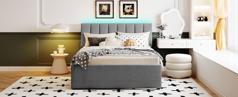 Upholstered Platform Bed With Trundle - R&R Furniture Gallery (Fountain Valley, CA)