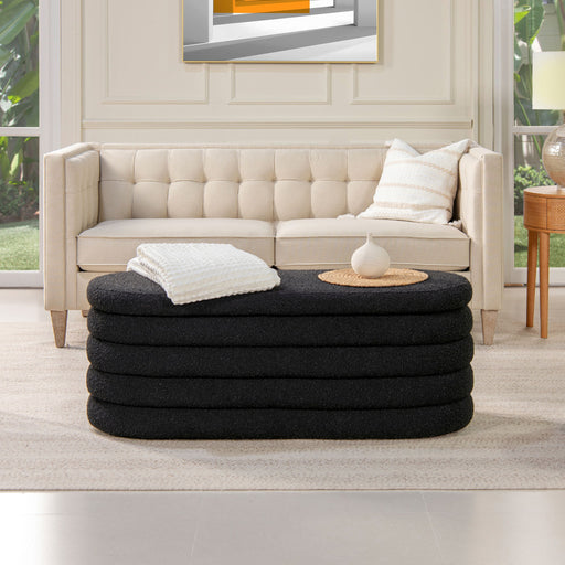 Fuji - Upholstered Oval Storage Bench - R&R Furniture Gallery (Fountain Valley, CA)