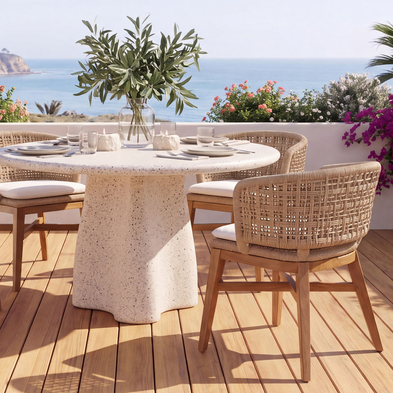 Himari - Outdoor Dining Table - Off White And Multi-Tone