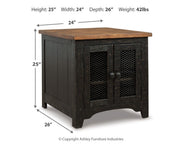 Valebeck - Rectangular End Table - Black / Brown - R&R Furniture Gallery (Fountain Valley, CA)
