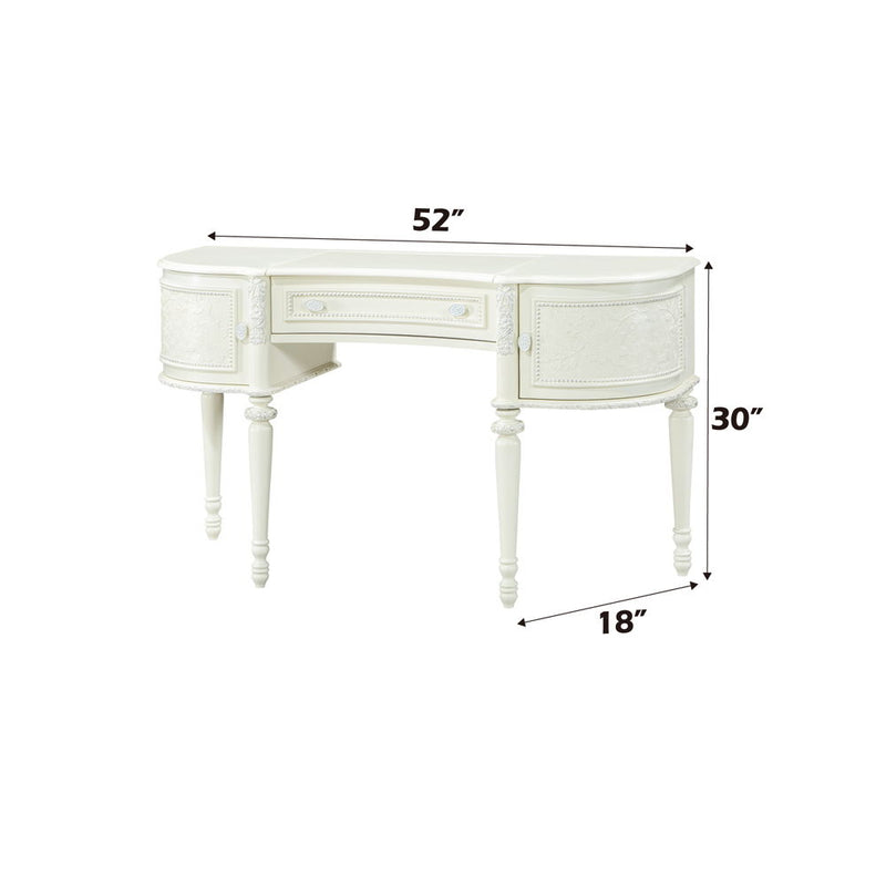 Dorothy - Vanity Desk & Mirror - Ivory - R&R Furniture Gallery (Fountain Valley, CA)