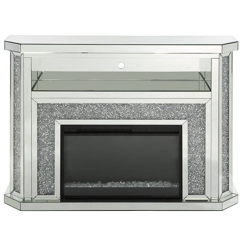 Noralie - 51" Fireplace With LED - Mirrored & Faux Diamonds - R&R Furniture Gallery (Fountain Valley, CA)