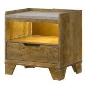 Garcia - Nightstand With LED - Light Brown - R&R Furniture Gallery (Fountain Valley, CA)