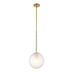 Ripple - 1 Light Frost Glass Pendant - Gold