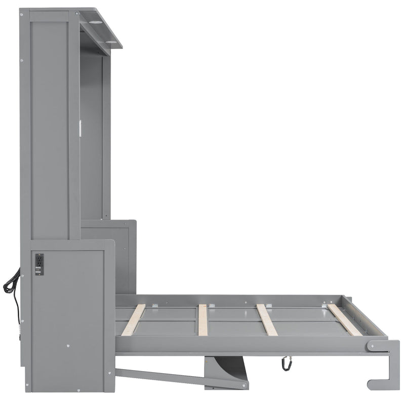 Murphy Bed With Desk, LED Lights & USB Charging Station - R&R Furniture Gallery (Fountain Valley, CA)