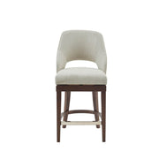 Counter Stool With Swivel Seat, Upholstery And Solid Wood Legs - Cream - R&R Furniture Gallery (Fountain Valley, CA)