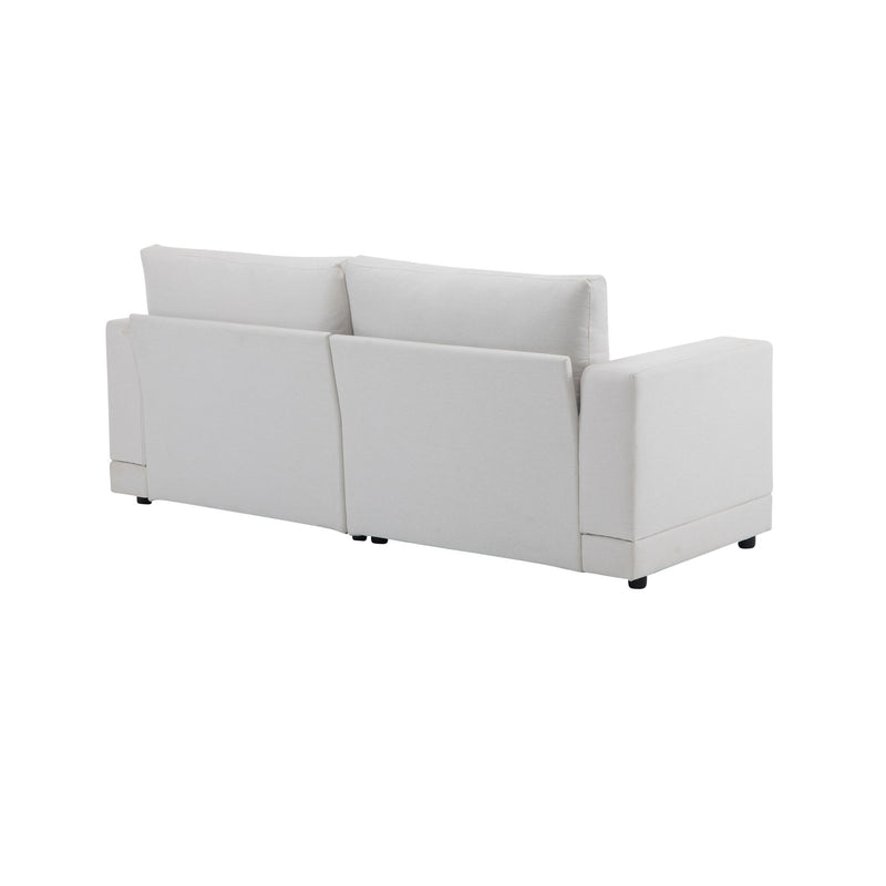 Modern Square Arm Sofa With Soft Fabric Upholstery, Deep Cushions - R&R Furniture Gallery (Fountain Valley, CA)