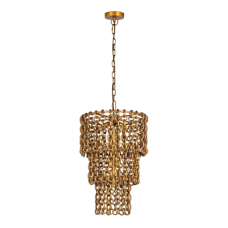 Nirsa - 3-Tier Chandelier - Gold - R&R Furniture Gallery (Fountain Valley, CA)