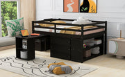 Loft Bed With Retractable Writing Desk And 3 Drawers With Storage Stairs And Shelves - R&R Furniture Gallery (Fountain Valley, CA)