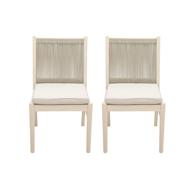 Cordoba - Dining Chair (Set of 2) Comfortable Armless Chairs - Beige - R&R Furniture Gallery (Fountain Valley, CA)