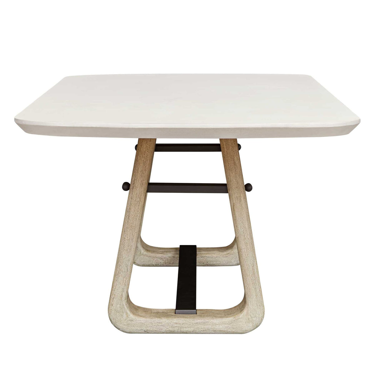 Circa - Concrete Outdoor Dining Table - White / Woodtone