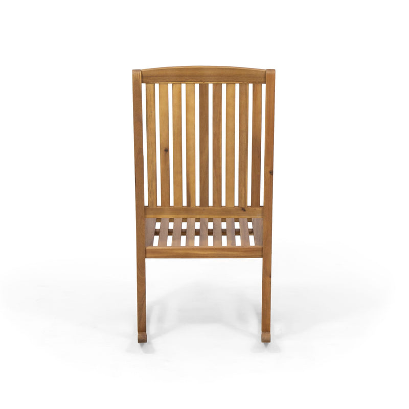 Muse - Outdoor Acacia Rocking Chair With Slat Design - Teak - R&R Furniture Gallery (Fountain Valley, CA)