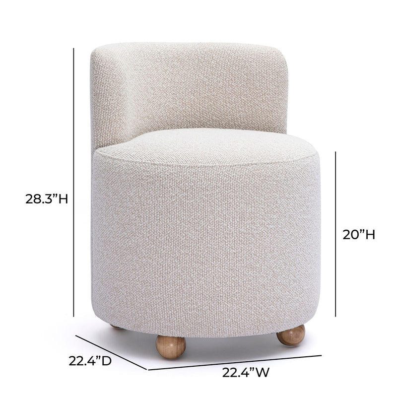 Hakuna - Performance Boucle Desk Chair - Cream - R&R Furniture Gallery (Fountain Valley, CA)