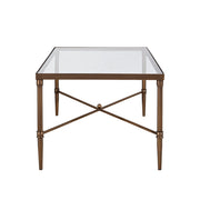 Metal Rectangle Coffee Table With Tempered Glass Top - Bronze - R&R Furniture Gallery (Fountain Valley, CA)