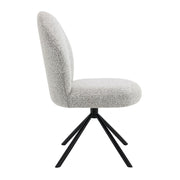 Lawton - Side Chair With Swivel (Set of 2) - Gray Boucle & Black - R&R Furniture Gallery (Fountain Valley, CA)