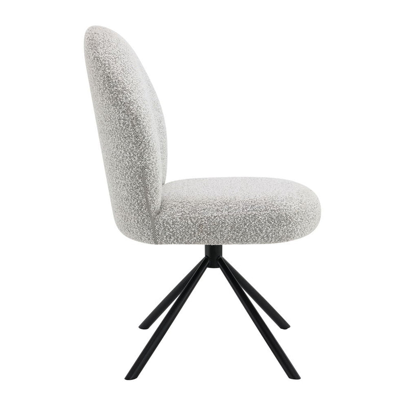 Lawton - Side Chair With Swivel (Set of 2) - Gray Boucle & Black - R&R Furniture Gallery (Fountain Valley, CA)