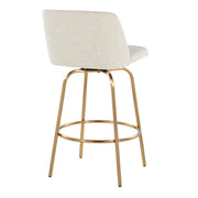Toriano - Contemporary, Fixed Height Counter Stool With Swivel With Round Footrest (Set of 2) - R&R Furniture Gallery (Fountain Valley, CA)