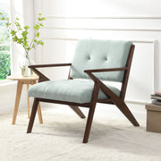 Modern Accent Chair With Plush Cushions, Angled Arm Design - Green - R&R Furniture Gallery (Fountain Valley, CA)