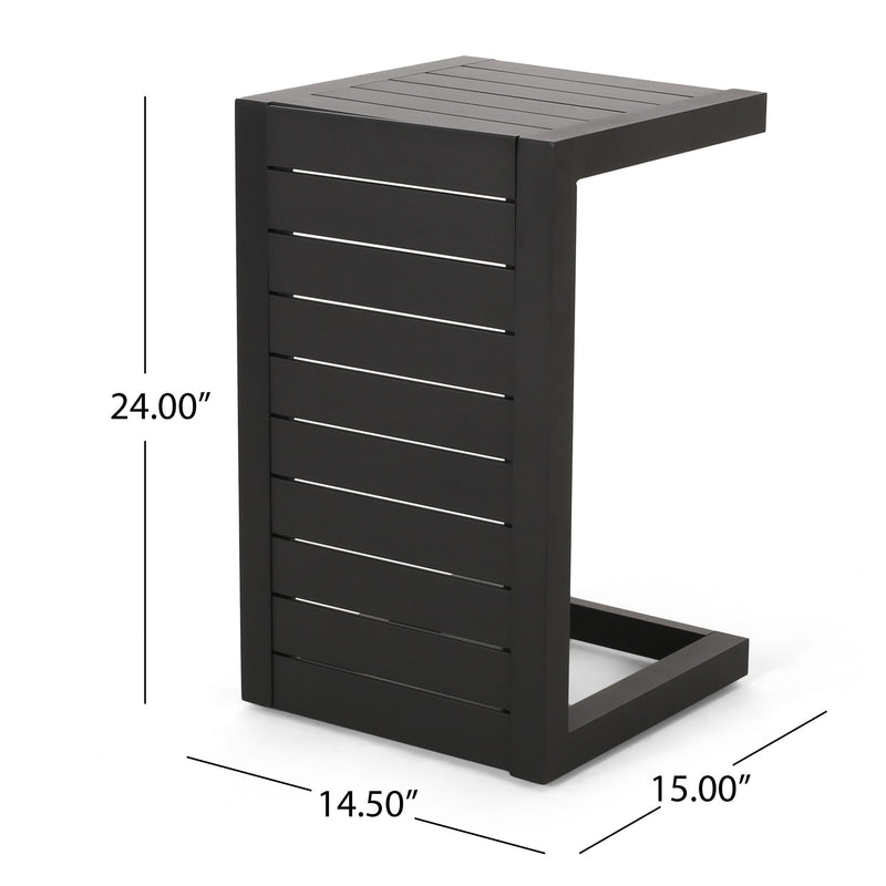 Aluminum Outdoor C - Shaped Side Table For Patio - R&R Furniture Gallery (Fountain Valley, CA)