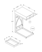 Accent Table, C - Shaped Glossy Contemporary & Modern - White - R&R Furniture Gallery (Fountain Valley, CA)