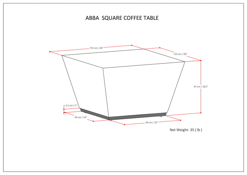Abba - Handcrafted Square Coffee Table - R&R Furniture Gallery (Fountain Valley, CA)
