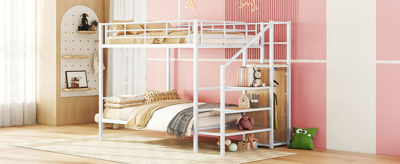 Bunk Bed With Lateral Storage Ladder And Wardrobe - R&R Furniture Gallery (Fountain Valley, CA)