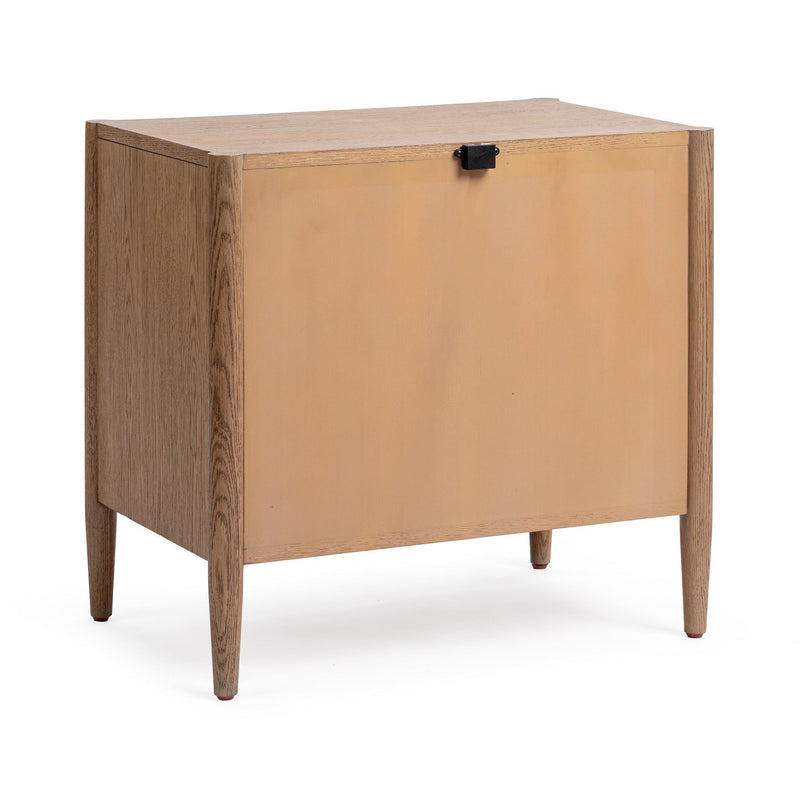 Classic Home Alisen 2 Drawer Nightstand in Napa Grove finish, accent nightstand with wood grain and modern design features.