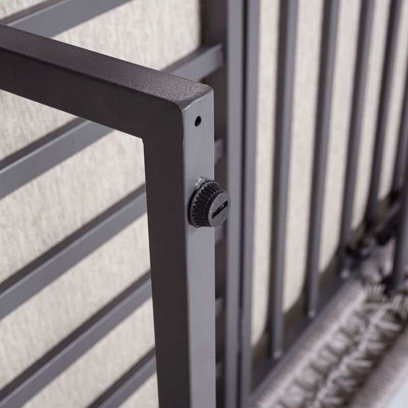 Outdoor Chaise Lounge With Wheels, 5 Position Adjustable Backrest