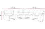 Parker Living Easton Power Reclining Sectional with adjustable headrests, featuring plush cushions and modern design.