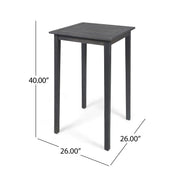 Outdoor Minimalist Acacia Wood Square Bar Table - R&R Furniture Gallery (Fountain Valley, CA)
