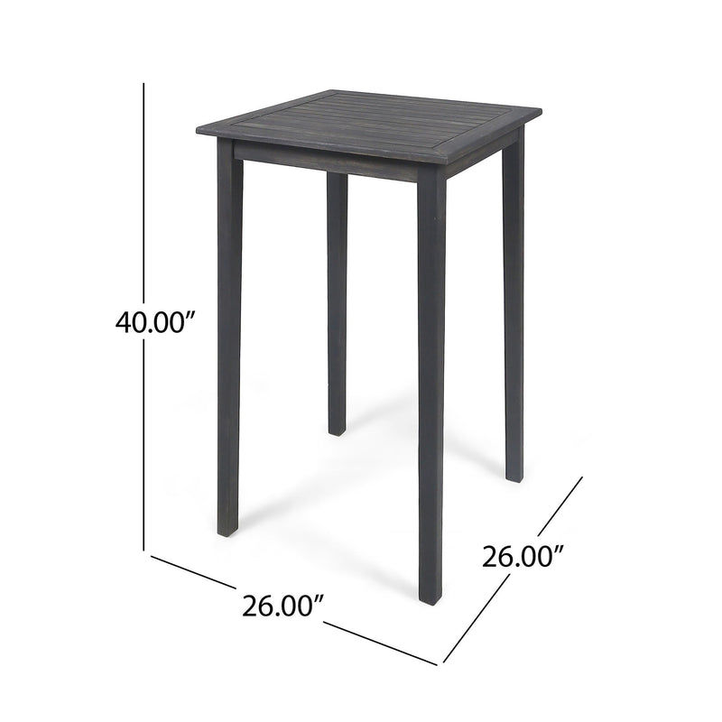 Outdoor Minimalist Acacia Wood Square Bar Table - R&R Furniture Gallery (Fountain Valley, CA)