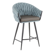 Lumi Source Matisse braided contemporary counter height chair with wooden legs and woven seat, 24-27 inches tall.