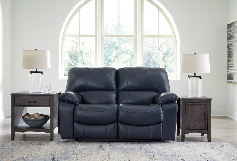 Leesworth - 3 Pc. - Power Reclining Sofa, Power Reclining Loveseat, Power Rocker Recliner - Ocean - R&R Furniture Gallery (Fountain Valley, CA)