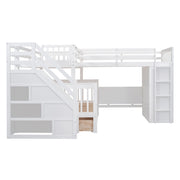 L Shaped Bunk Bed With 3 Drawers, Portable Desk And Wardrobe - R&R Furniture Gallery (Fountain Valley, CA)