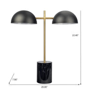 Nova - Hydro Table Lamp With On / Off Switch Double Lamp - Black / Gold / Marble - R&R Furniture Gallery (Fountain Valley, CA)