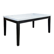 Nolan - Dining Table - White Natural Marble Top & Salvage Dark Oak - R&R Furniture Gallery (Fountain Valley, CA)