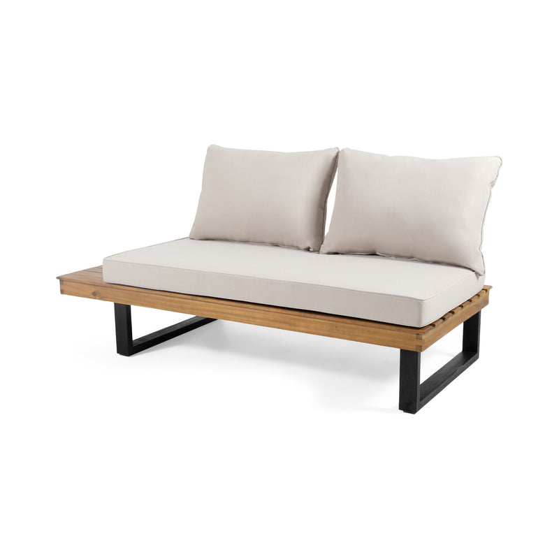 Noble House Sebastian 2-seater sofa with plush fabric upholstery and modern design, shown in a living room setting.