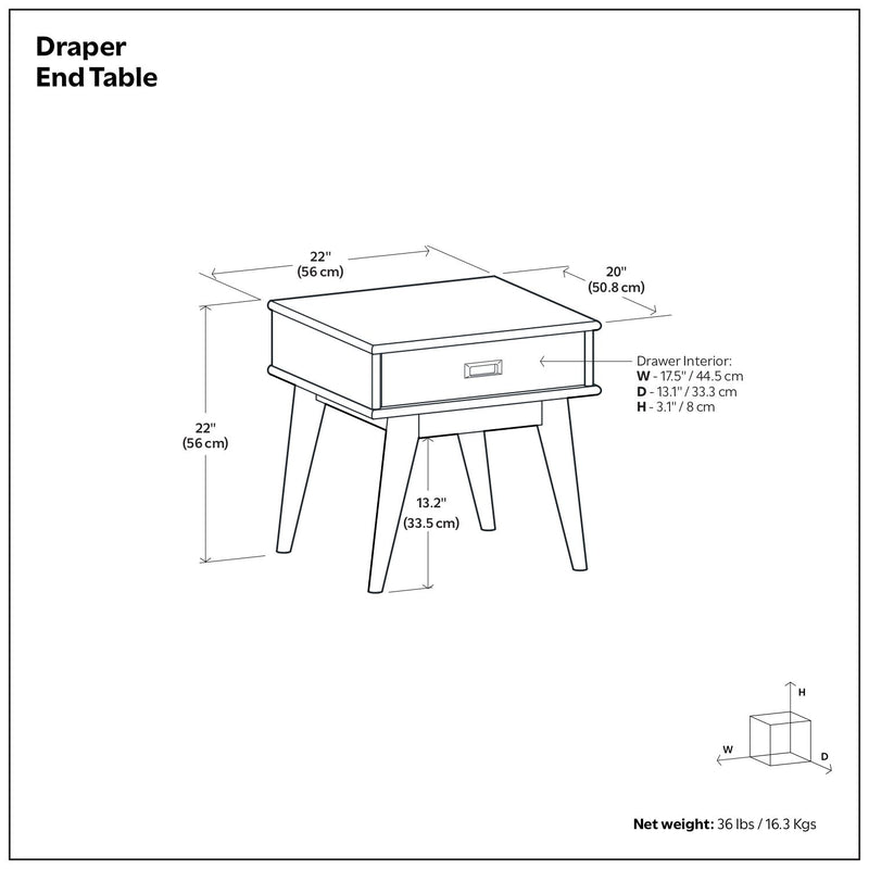 Draper - Handcrafted Mid Century End Table - R&R Furniture Gallery (Fountain Valley, CA)